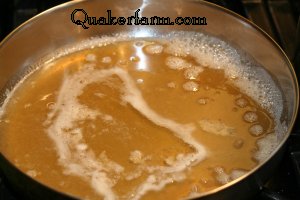 slowly heat maple syrup